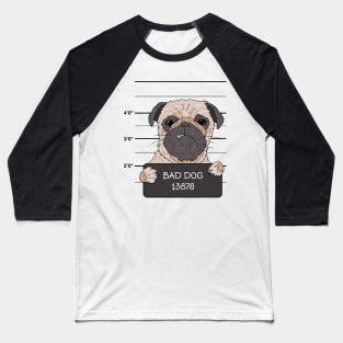 Mugshot of a Bad Dog with attitude - A vintage styled gift for Dog lovers Baseball T-Shirt